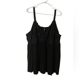 Torrid Black Lace Babydoll Top Tunic  Sleepwear Women’s 6X Whimsigoth Grunge